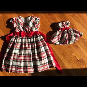 Bonnie Jean dress w/matching dress for doll/ Teddy